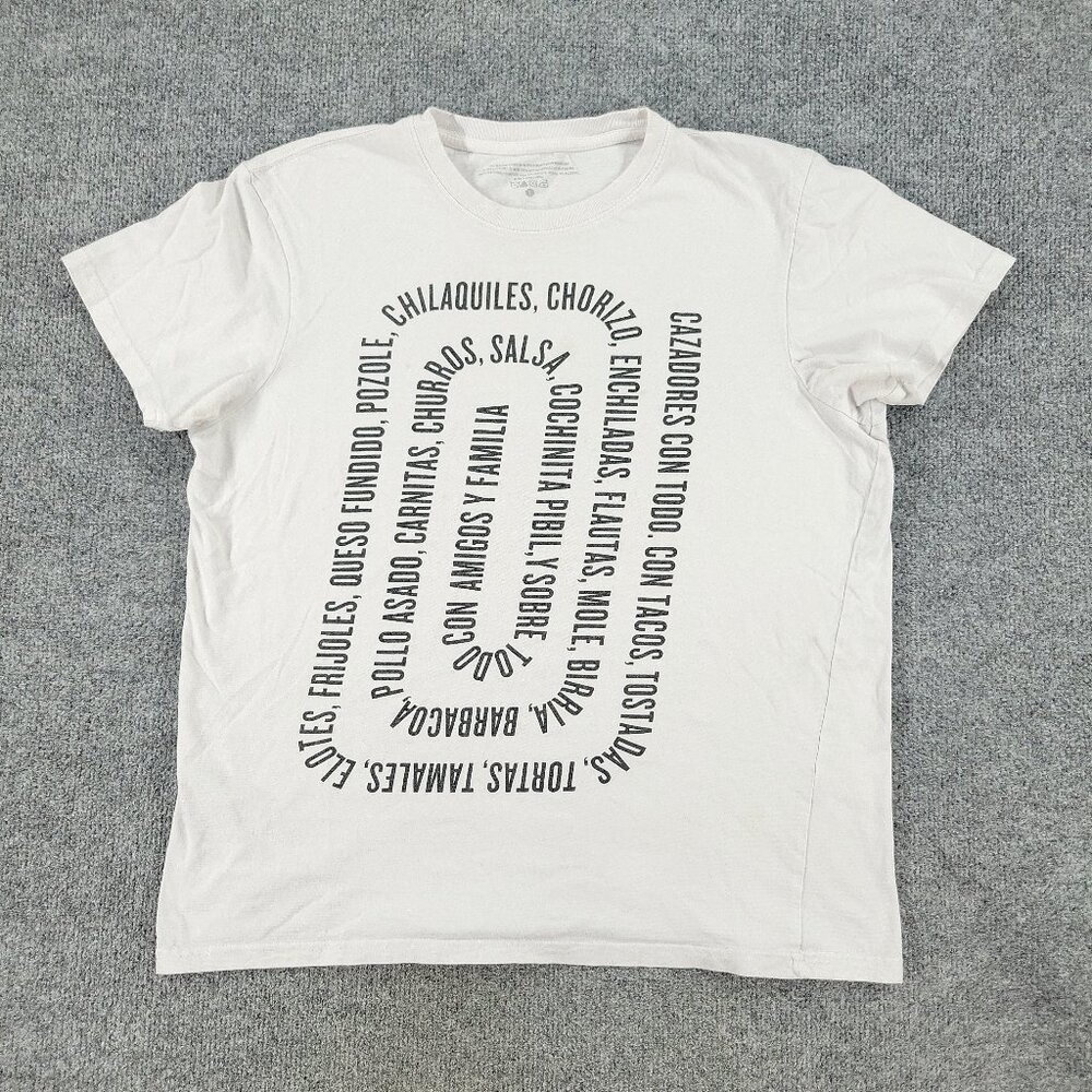 Los Cazadores Shirt Men Large White Tequila Logo Graphic Tee Short Sleeve Adult